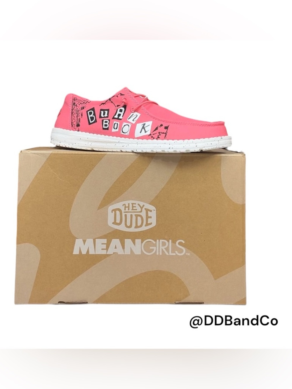 HEYDUDE x Mean Girls Wendy Burn Book Slip-On Casual Shoe - Pink 10W
